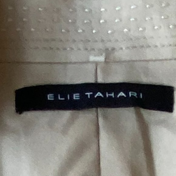 Elie Tahari Embroider Preppy Blazer Tan Neutral Professional Business Office-14 - Picture 14 of 16